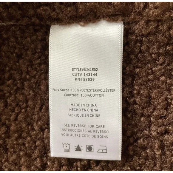 Kut from the Kloth Emelie Hooded Faux Suede Wrap Coat Women’s Sz M - Picture 8 of 12